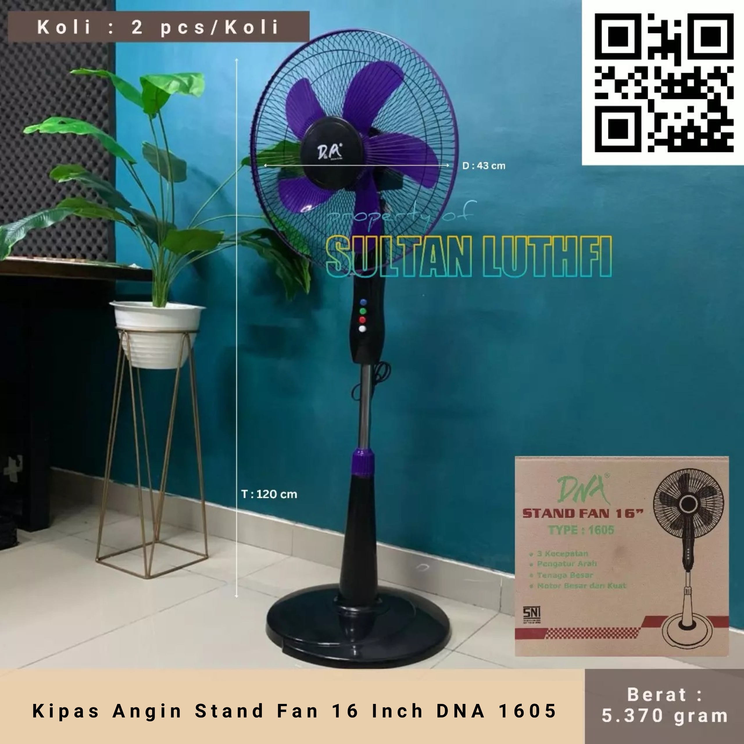Kipas Angin Stand Fan 16 Inch DNA 1605