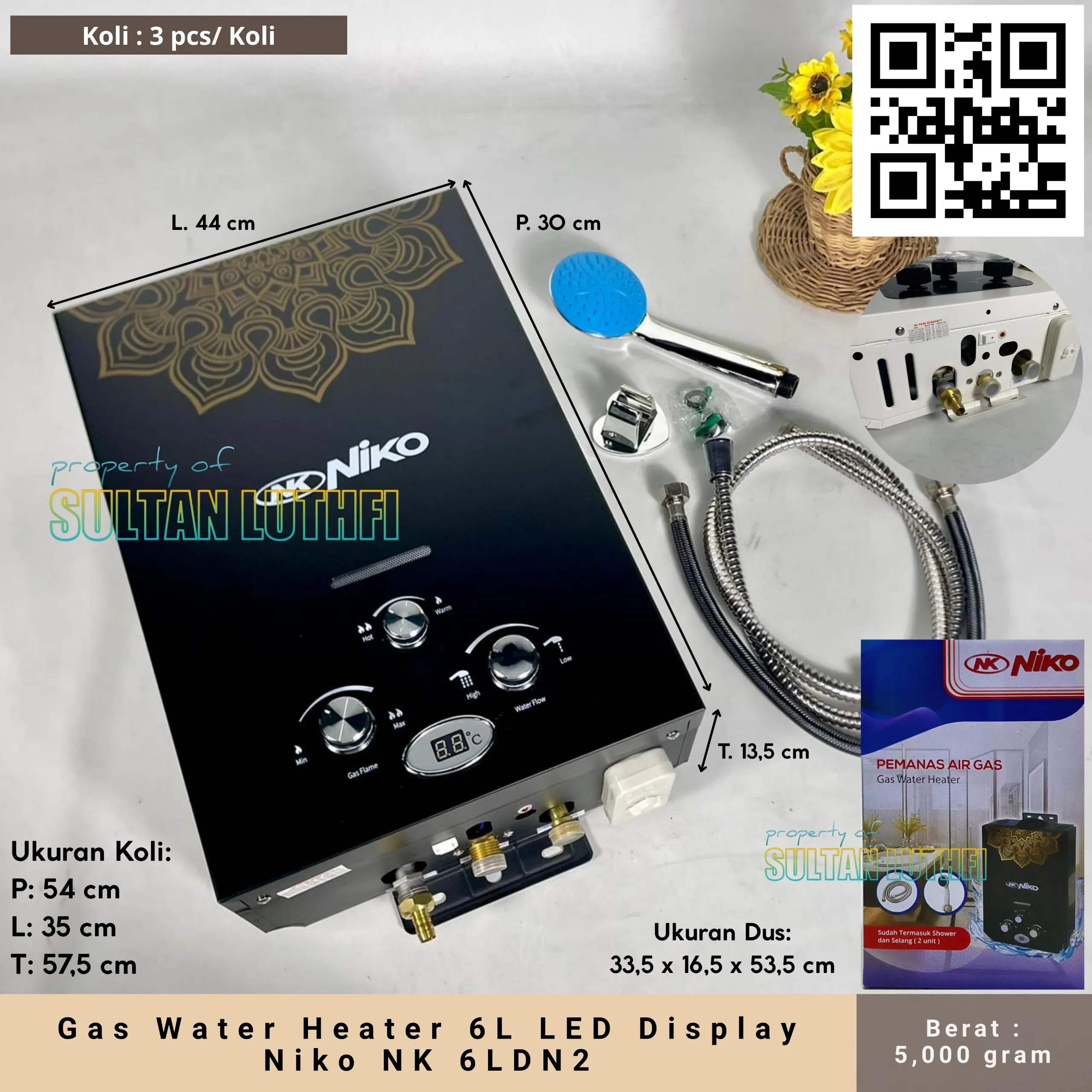 Gas Water Heater 6L LED Display Niko NK 6LDN2_11zon