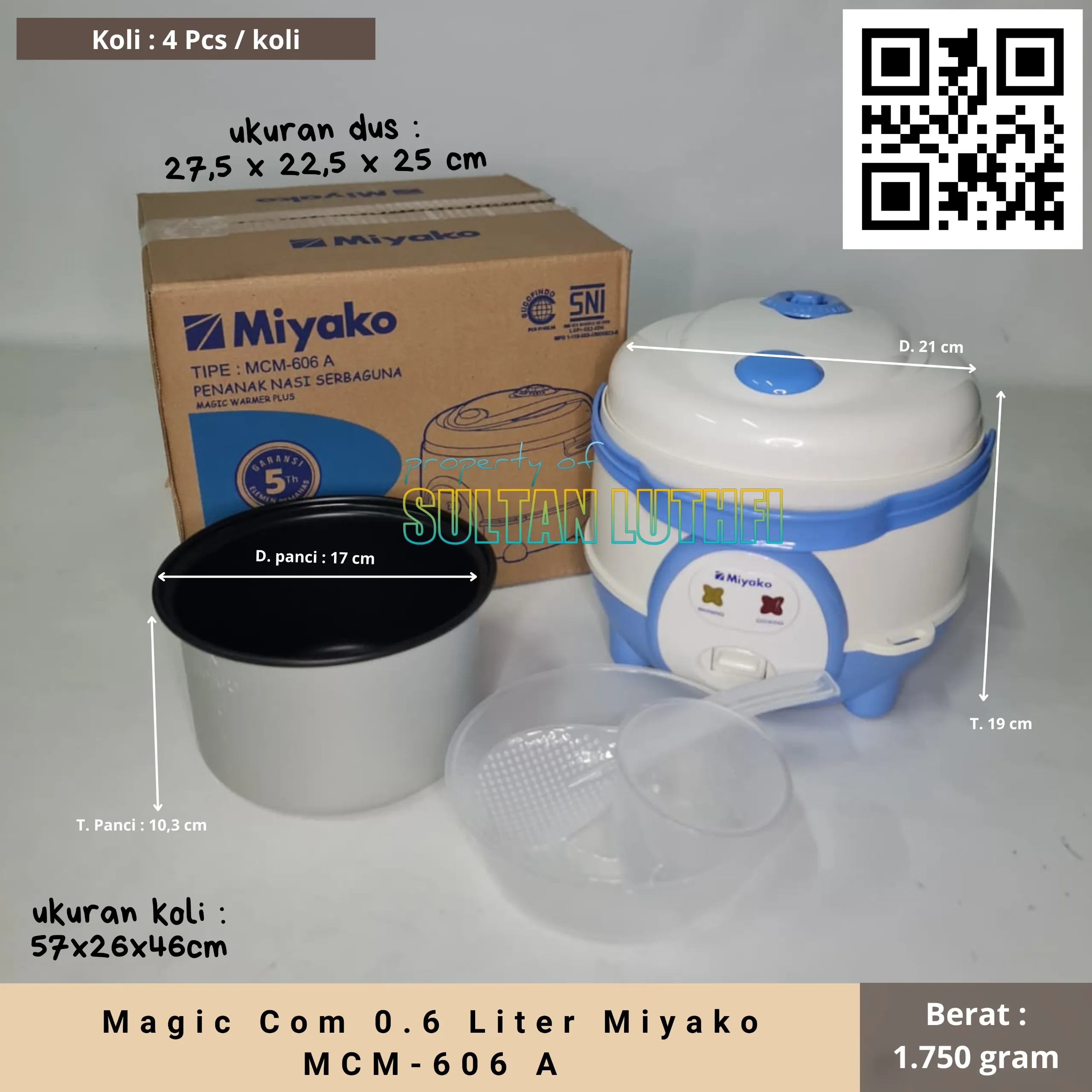 Magic Com 0.6 Liter Miyako MCM-606 A_11zon