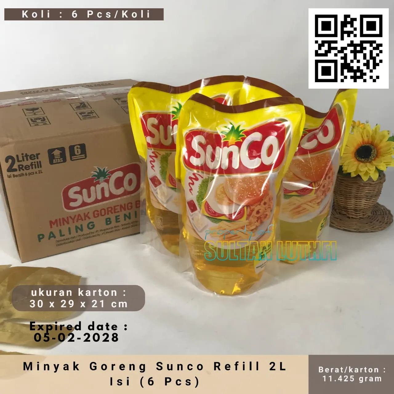 Minyak Goreng Sunco Refill 2L Isi (6 Pcs_11zon