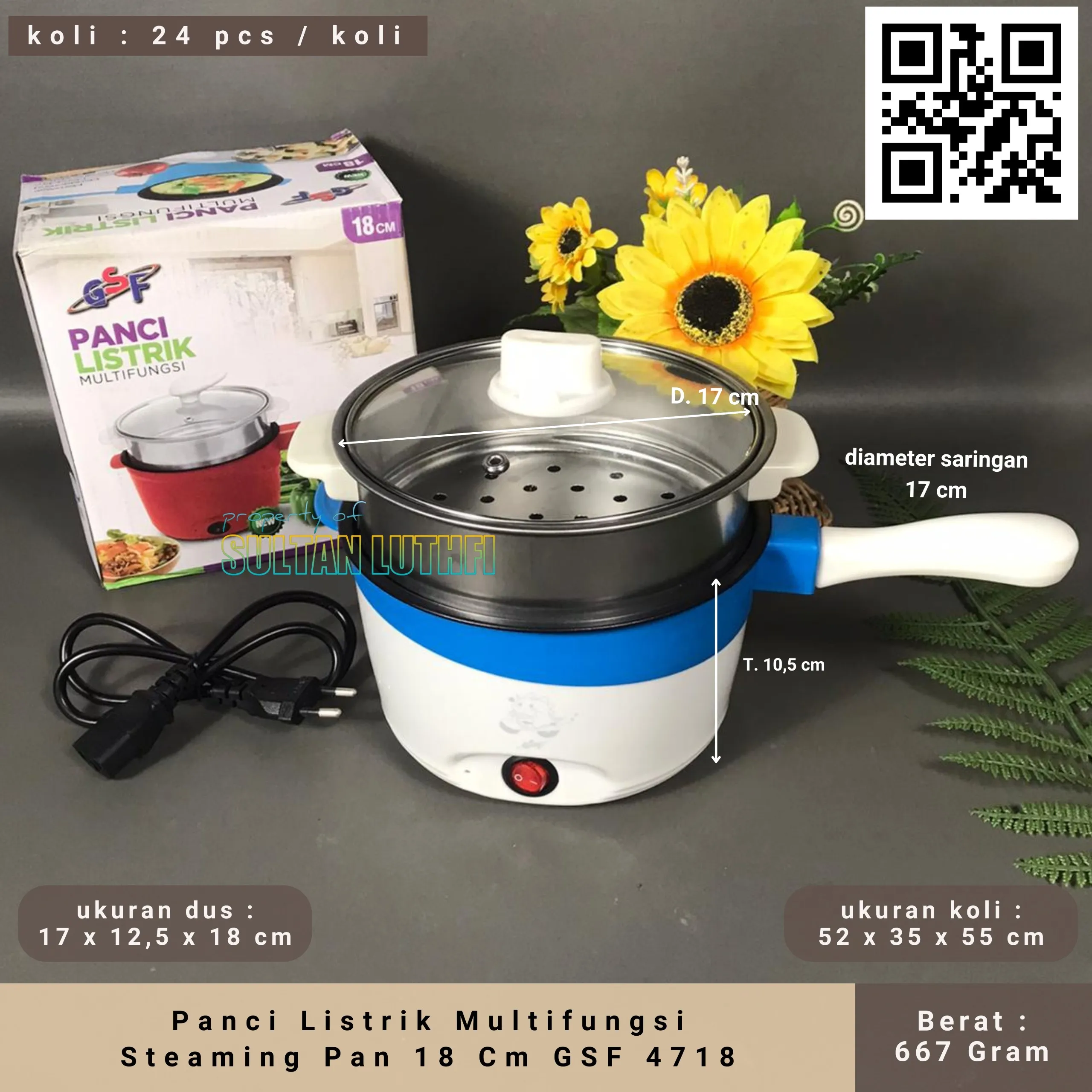 Panci Listrik Multifungsi Steaming Pan 18 Cm GSF 47181_11zon