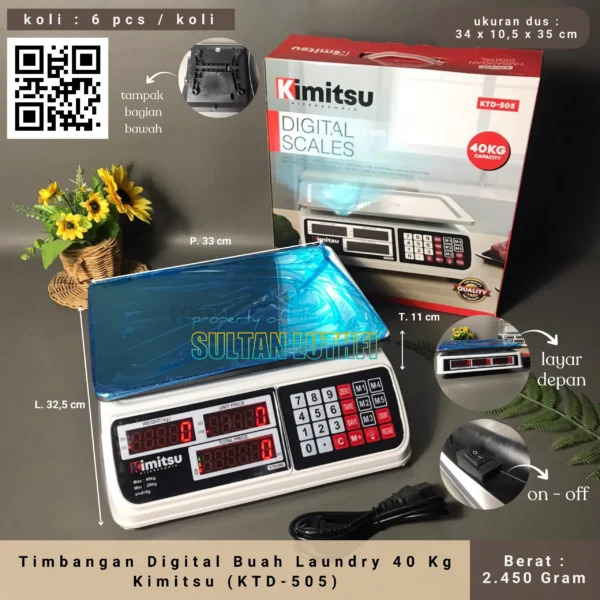 Timbangan Digital Buah Laundry 40 Kg Kimitsu (KTD-505)