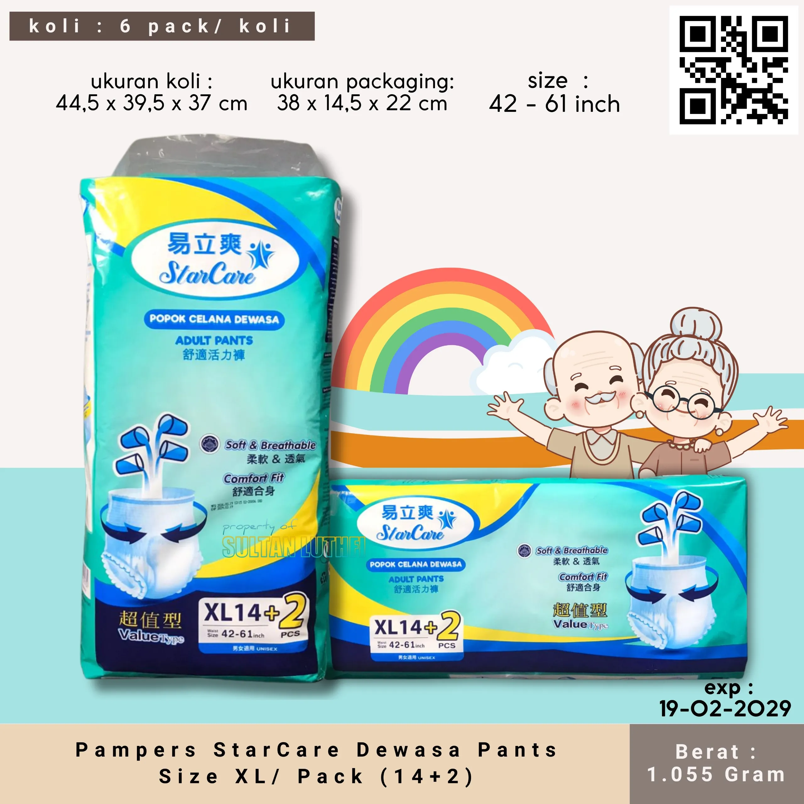 Pampers StarCare Dewasa Pants Size XL Pack (14+2)_11zon