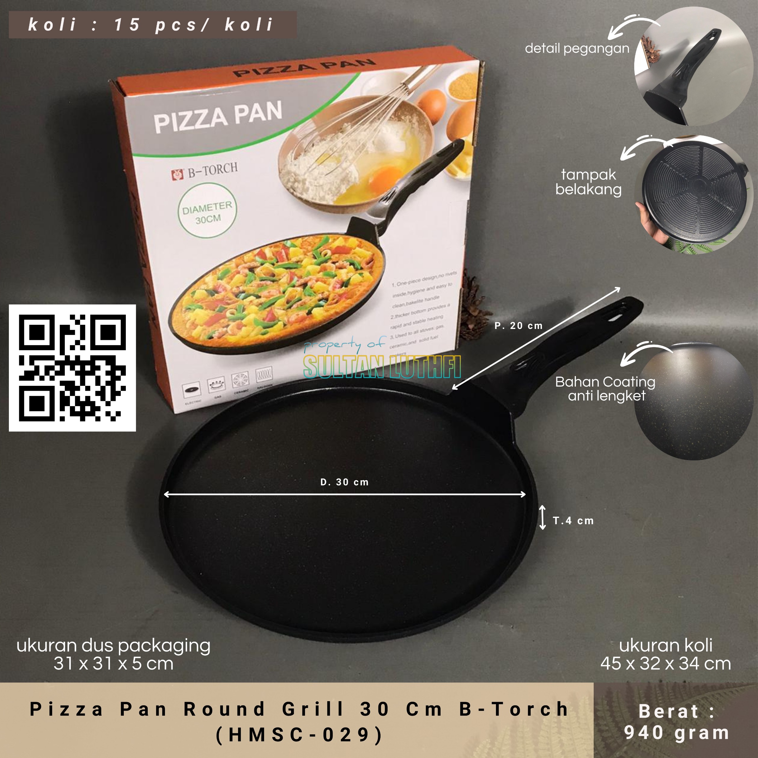 Pizza Pan Round Grill 30 Cm B-Torch (HMSC-029)
