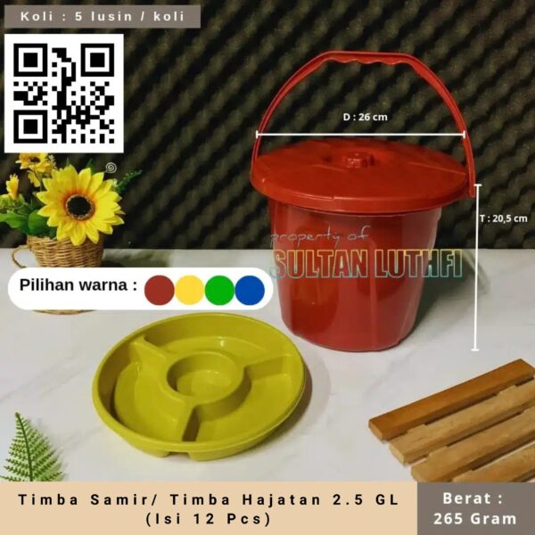 Timba Samir/ Timba Hajatan 2.5 GL (Isi 12 Pcs)