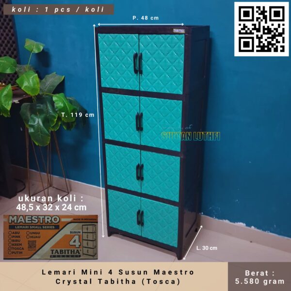 Lemari Mini 4 Susun Maestro Crystal Tabitha (Tosca)