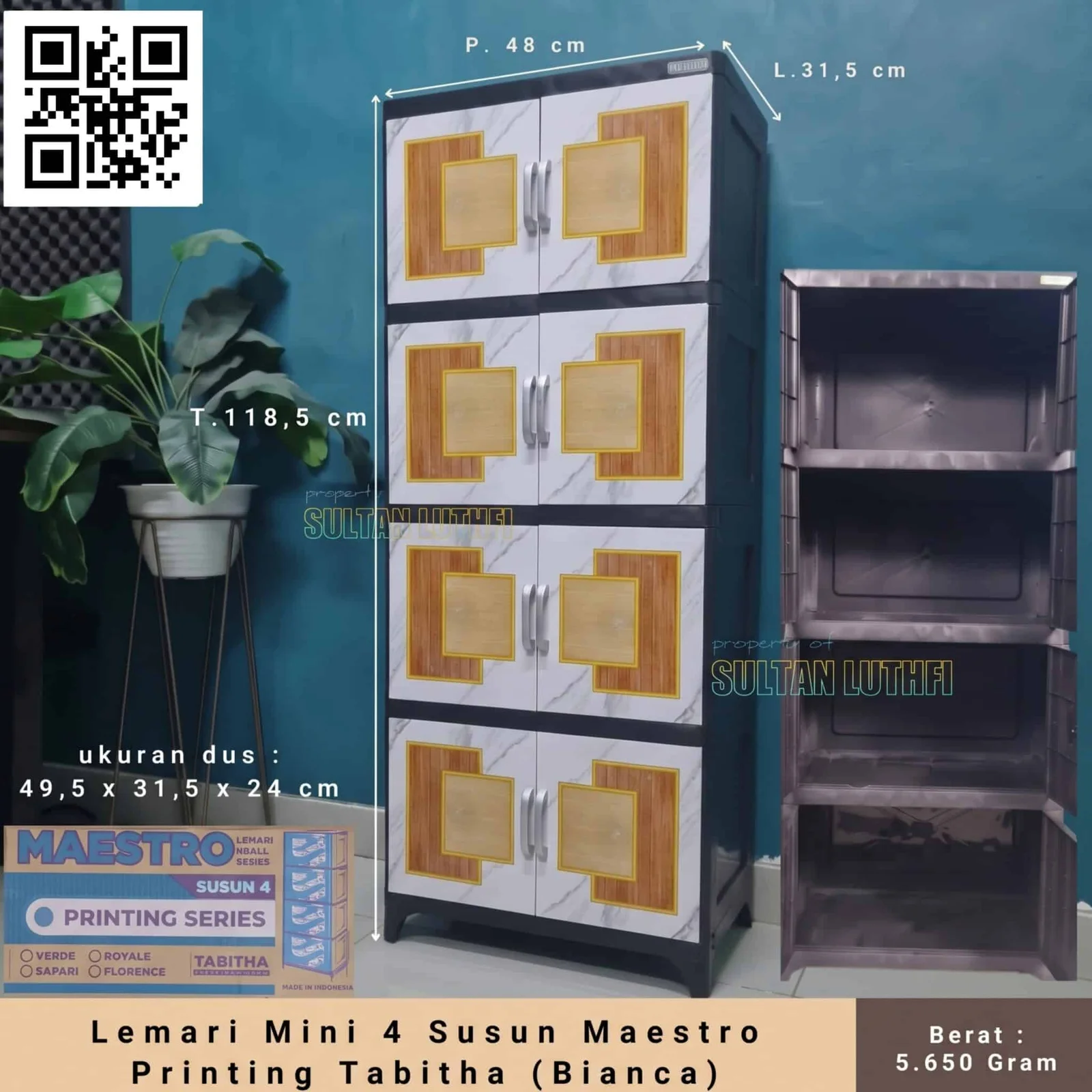 Lemari Mini 4 Susun Maestro Printing Tabitha (Bianca)