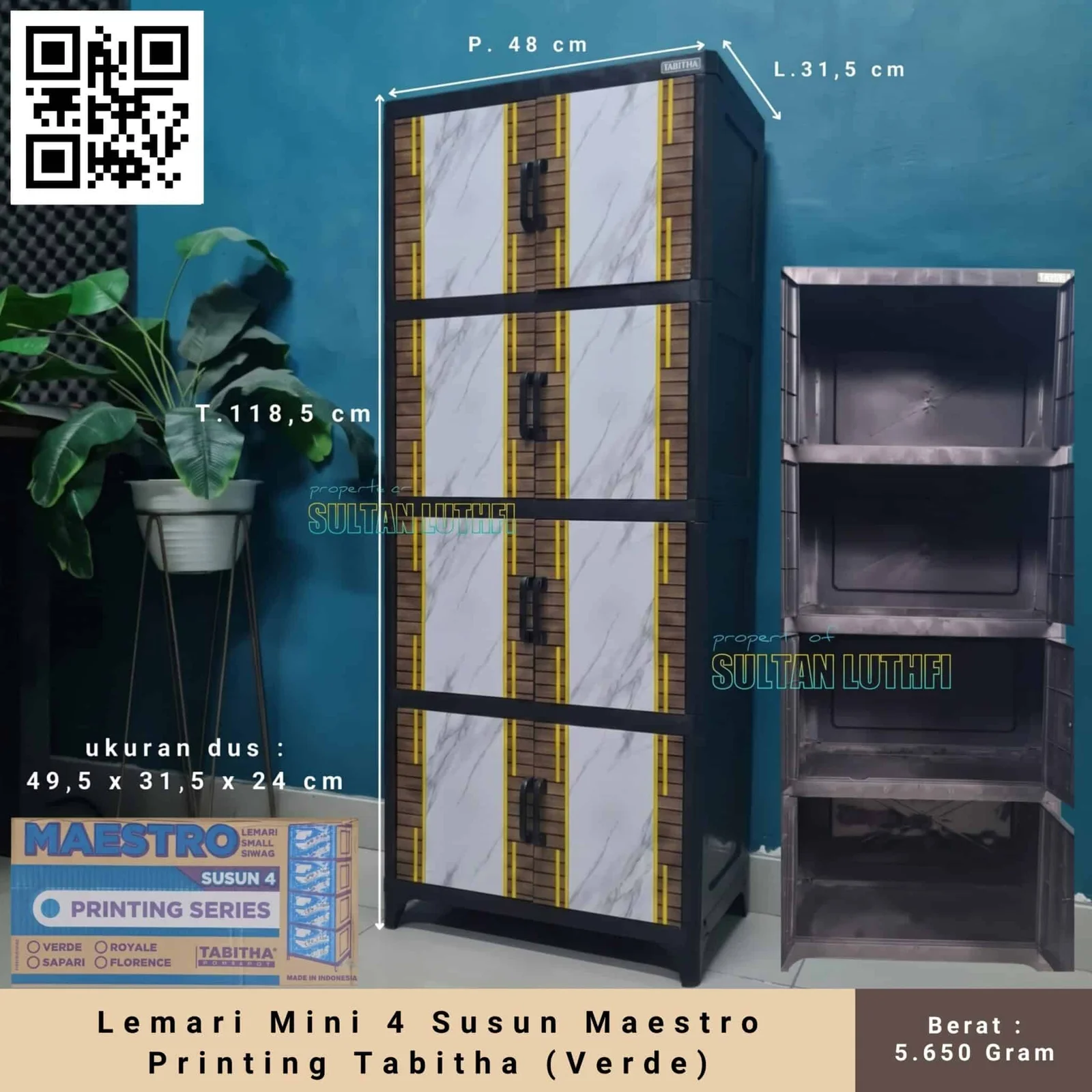 Lemari Mini 4 Susun Maestro Printing Tabitha (Verde)