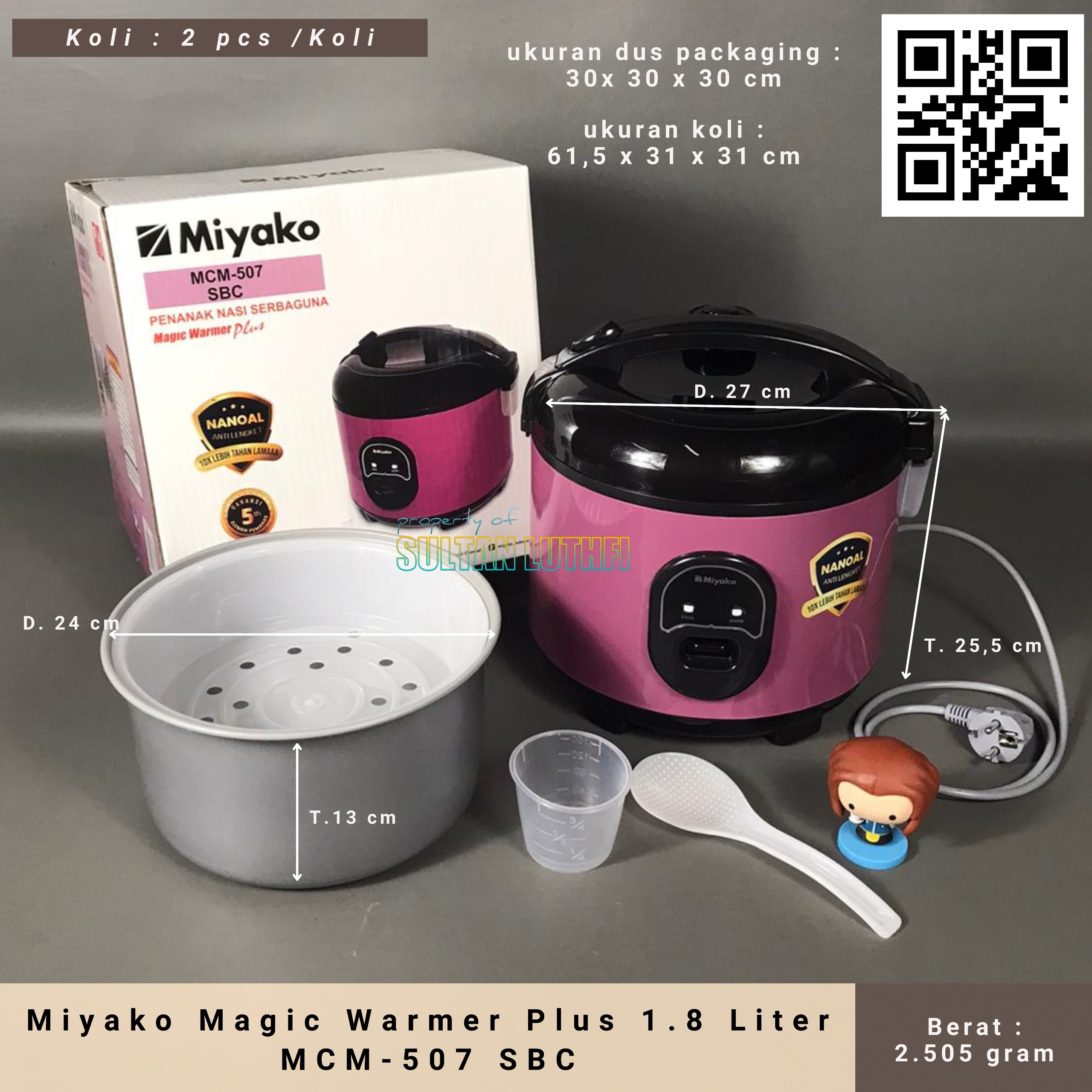 Miyako Magic Warmer Plus 1.8 Liter MCM-507 SBC