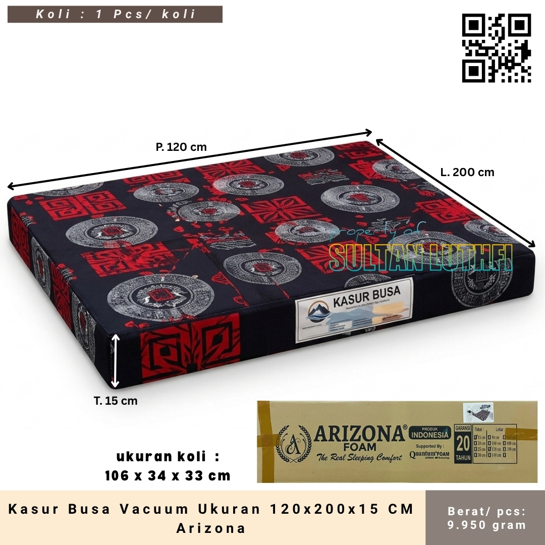 Kasur Busa Vacuum Ukuran 120x200x15 CM Arizona