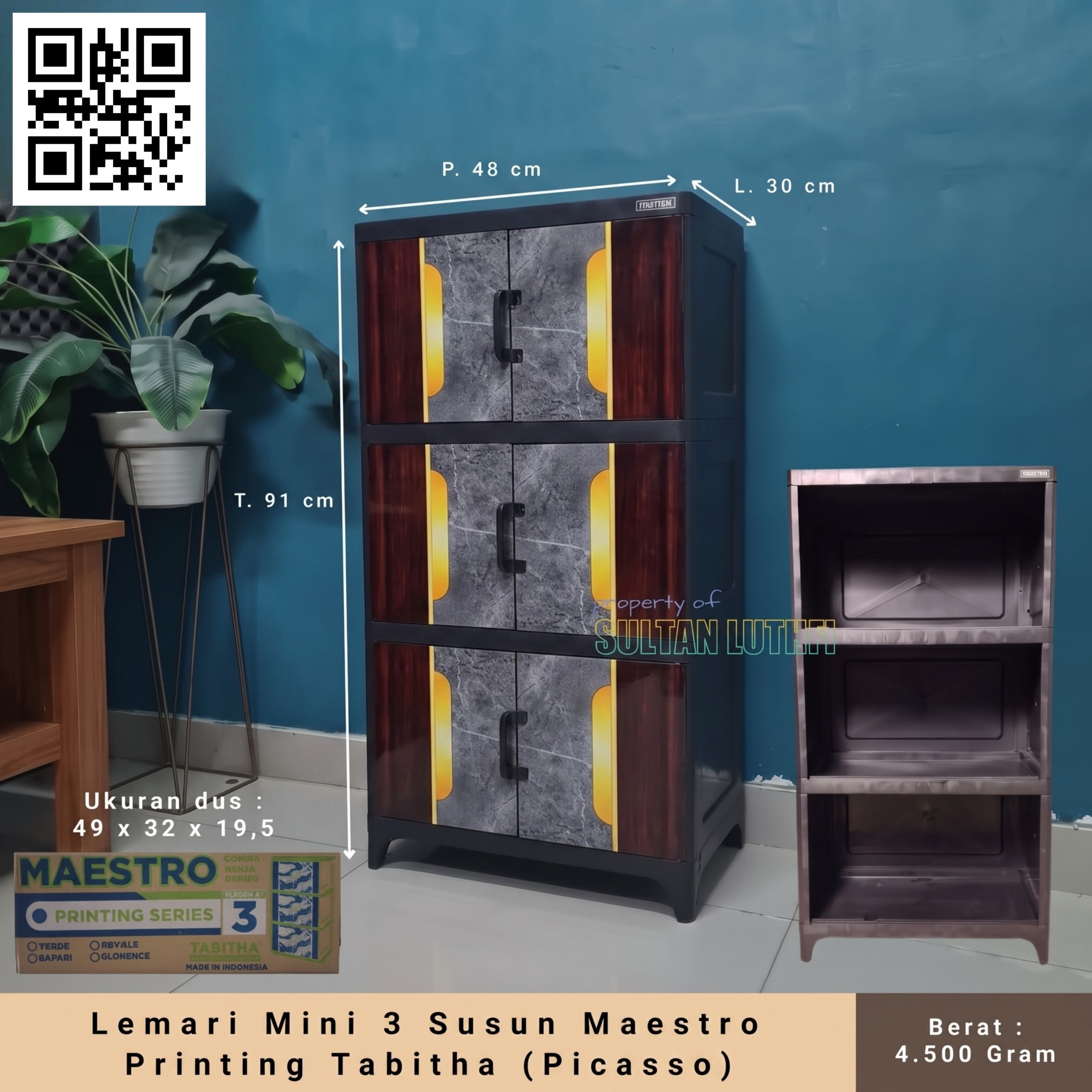 Lemari Mini 3 Susun Maestro Printing Tabitha (Picasso