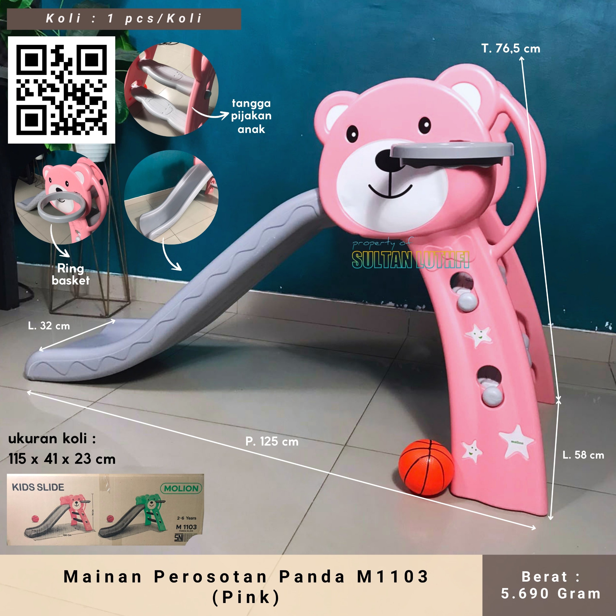 Mainan Perosotan Panda M1103 (Pink)
