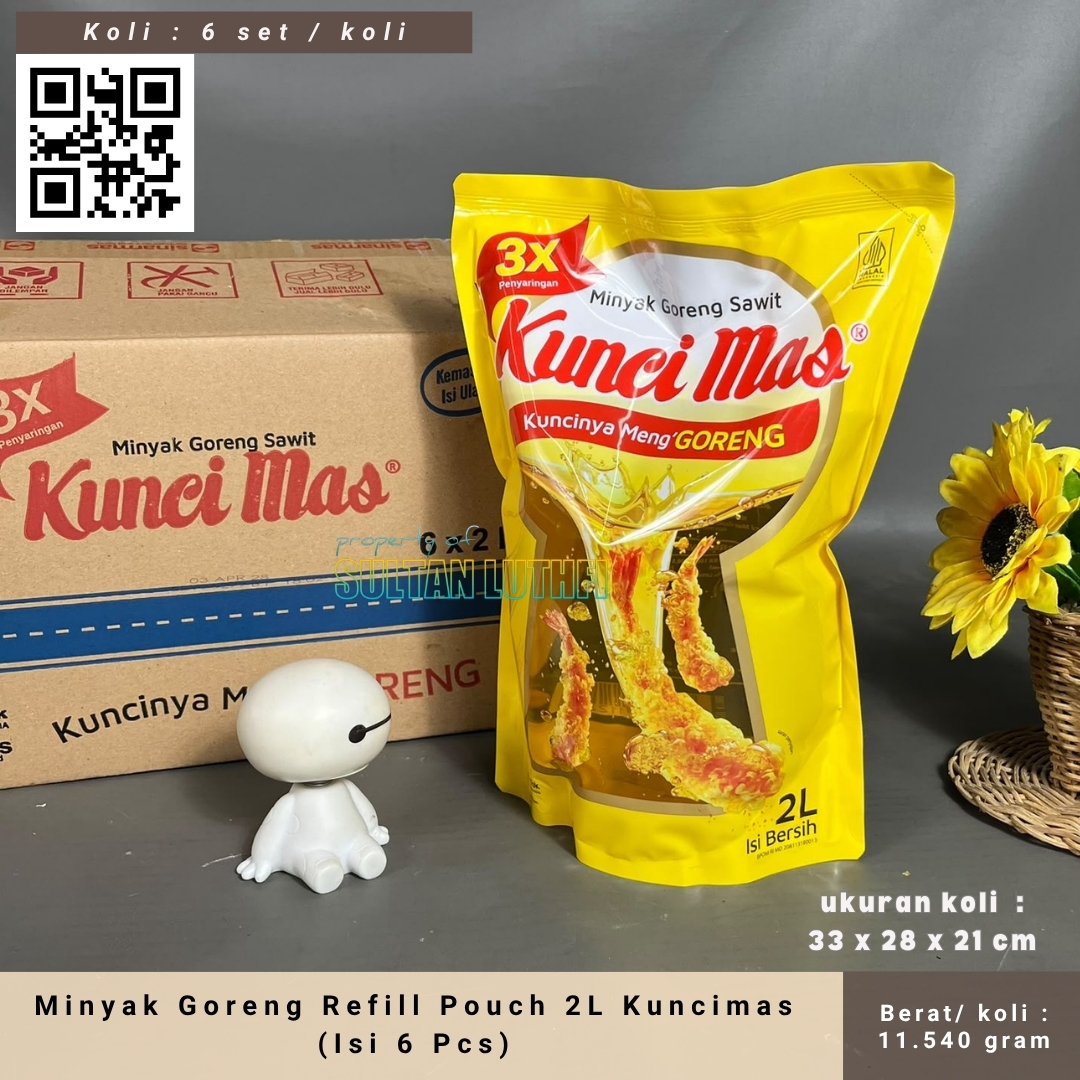 Minyak Goreng Refill Pouch 2L Kuncimas (Isi 6 Pcs)